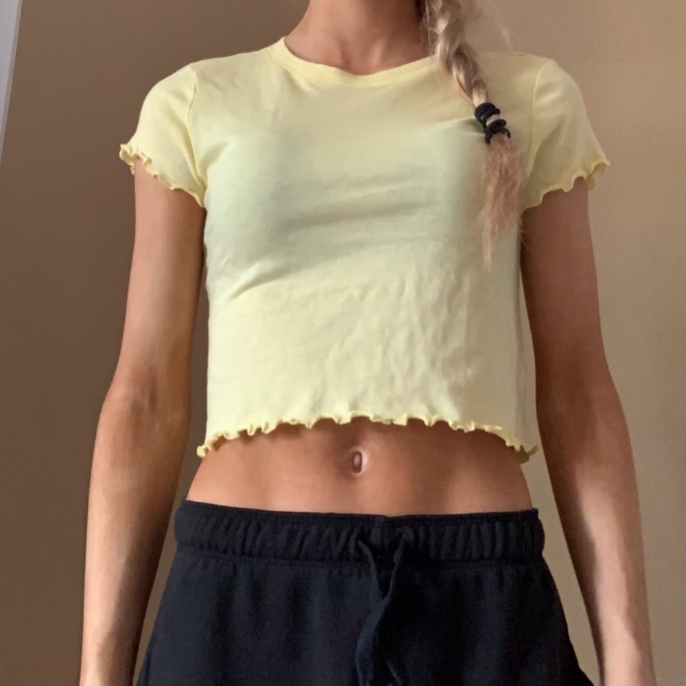 Yellow pac sun lettuce edge shirt